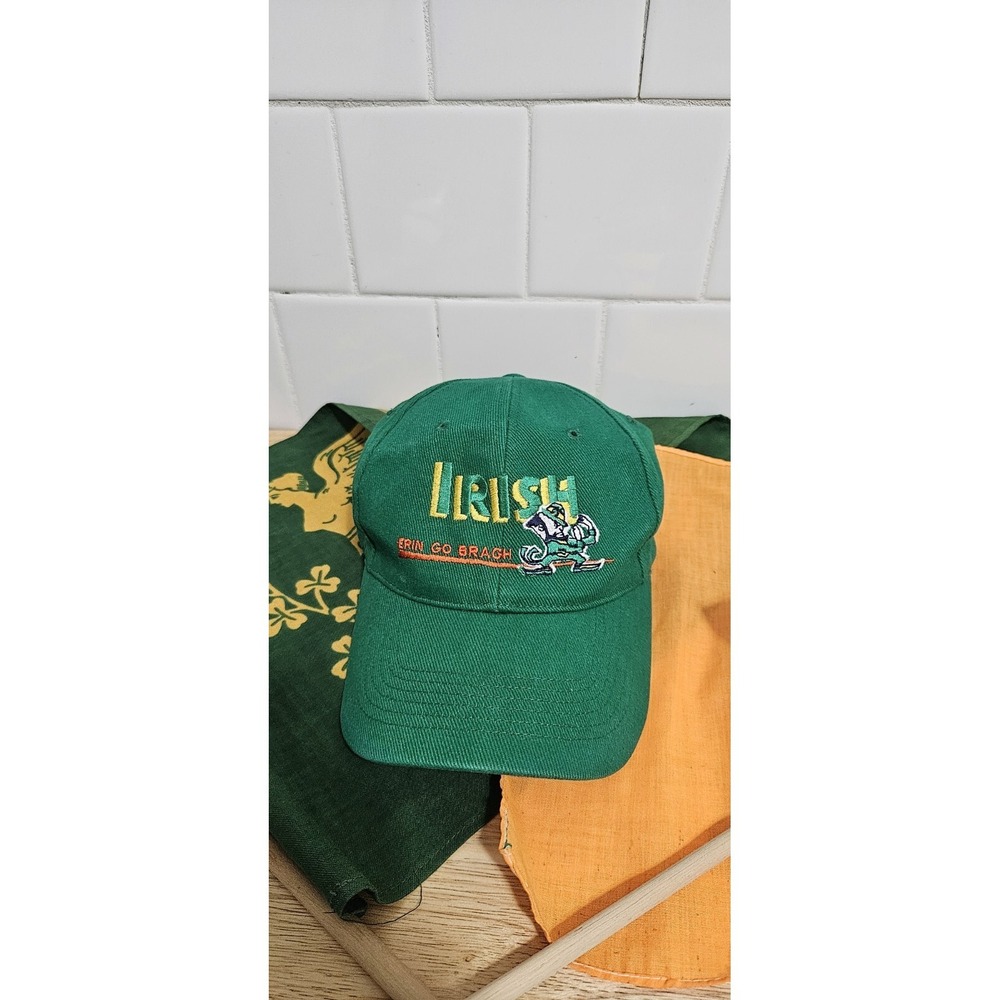 Lot 5: 1 Baseball Caps Hat Notre Dame 2 Irish Flags 1 Clemson , 1 Costa Read